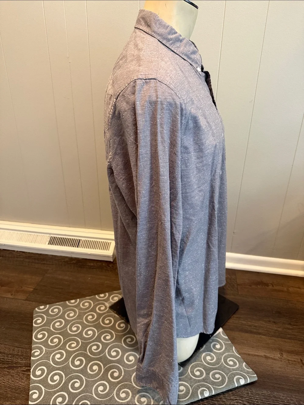 J. Crew Men's XL Heathered Gray Button-Down Shirt